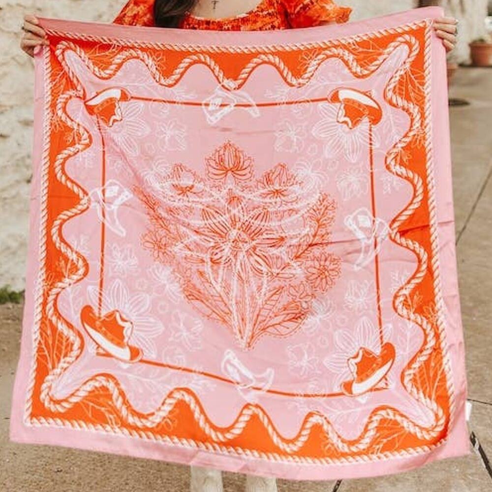Wild Rag Floral Boot Stitch Blush Pink Orange